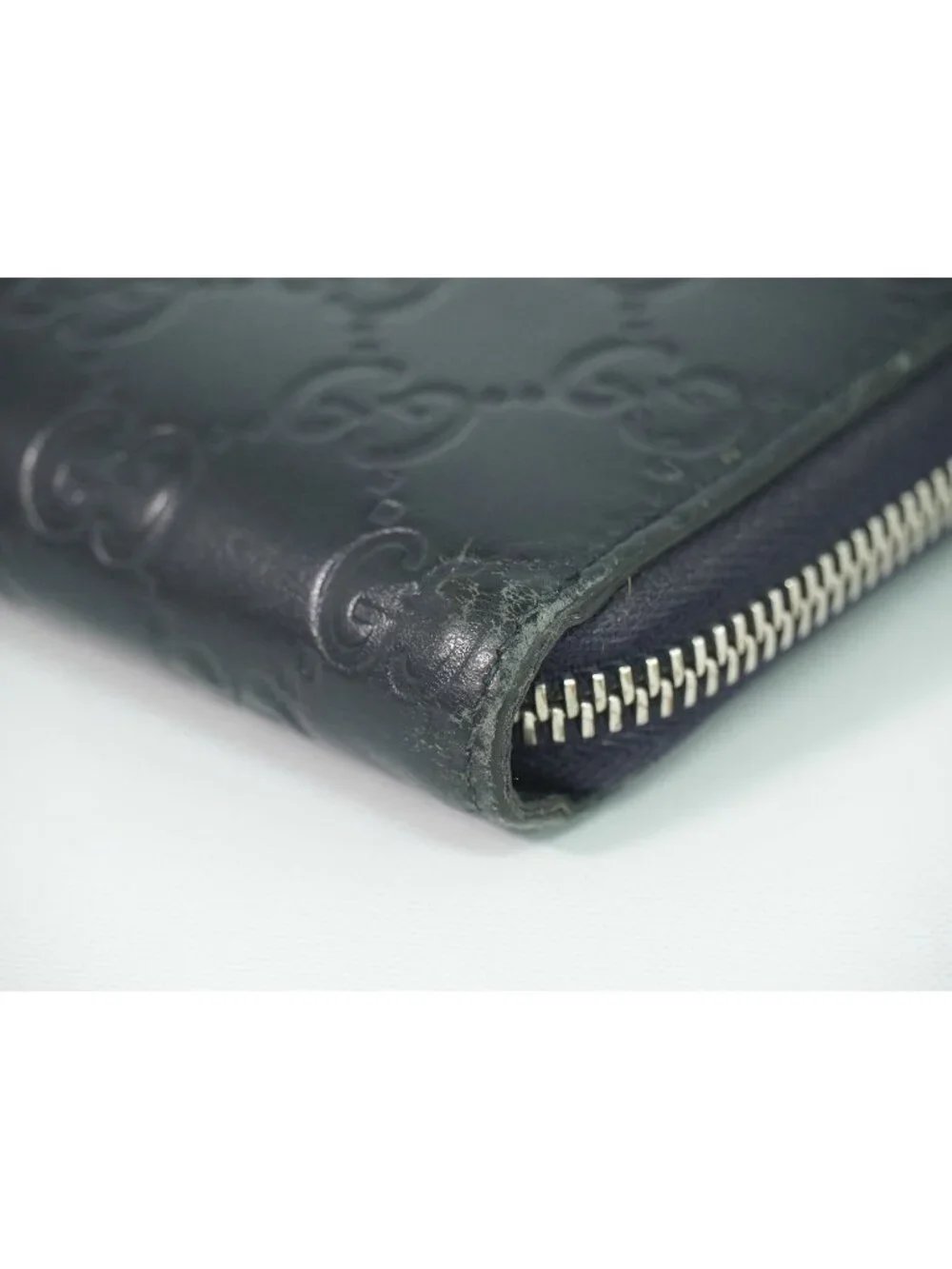 Gucci Durian Leather Zip Around Wallet Navy - Picture 7 of 9
